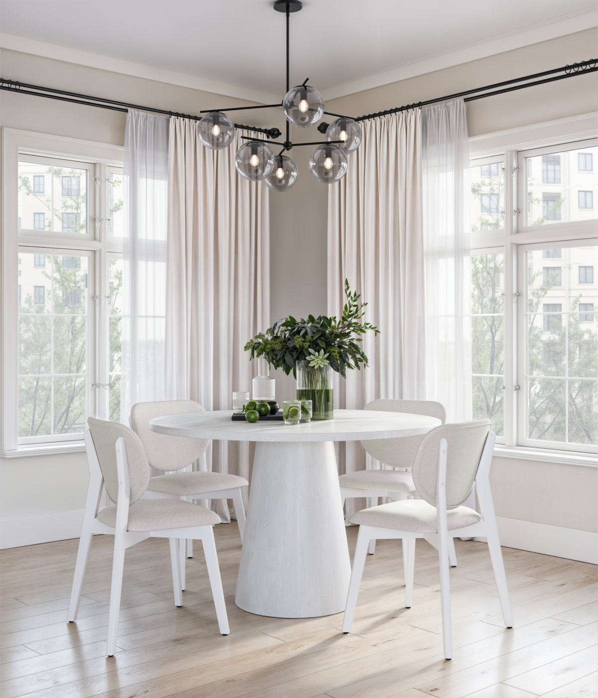 5-Piece Dining Set (White Vigo)