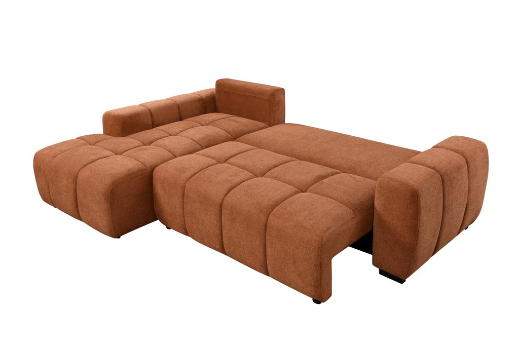LHF Sectional Sleeper (Burnt Orange) - 782612