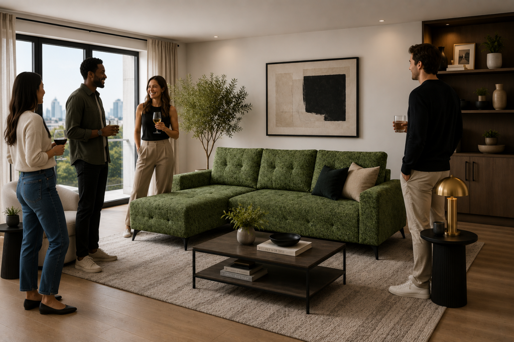 LHF Sectional Sleeper (Green)