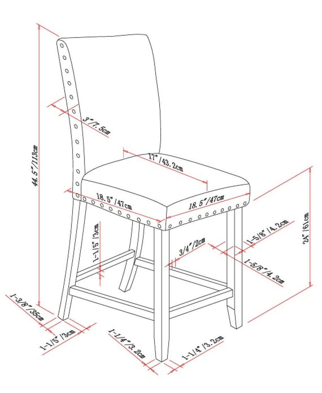 29'' Bar Stool (Grey) (Set of 2)