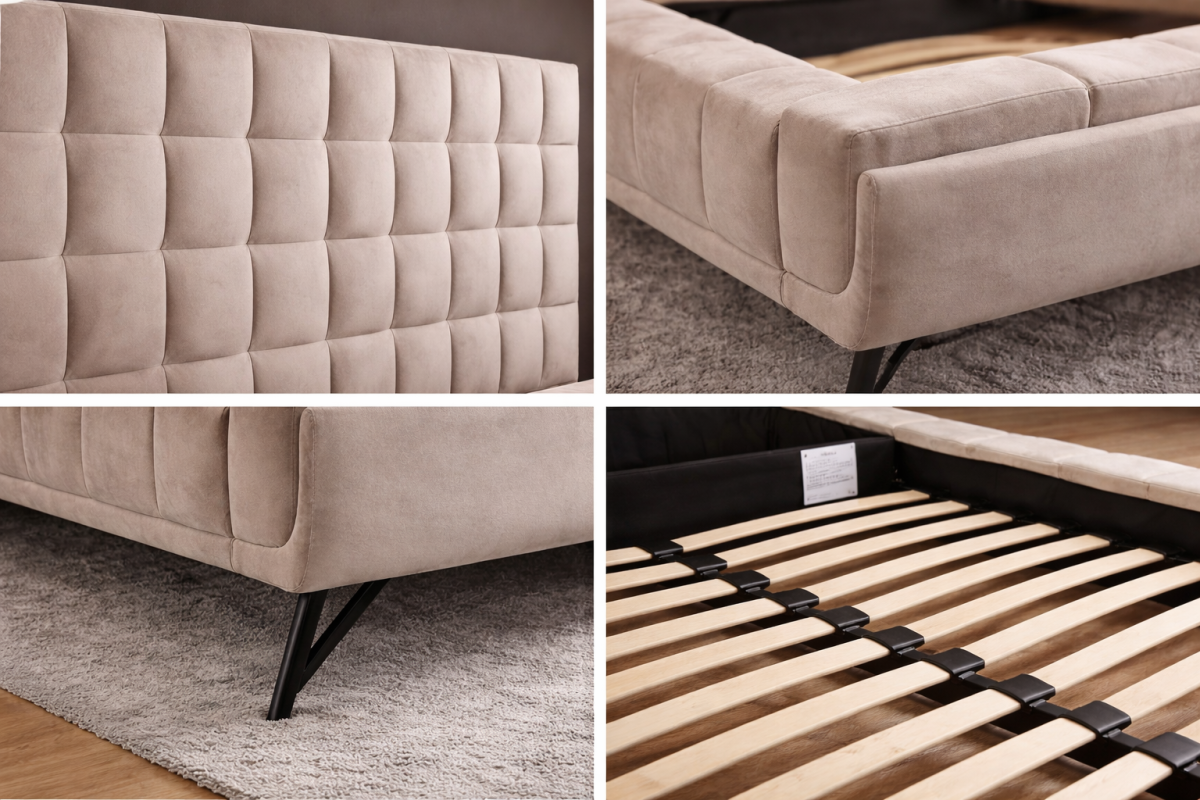King Platform Bed (Beige)