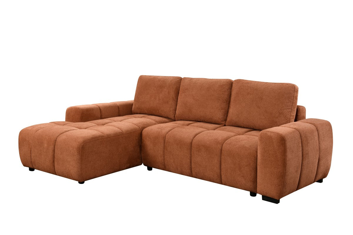 LHF Sectional Sleeper (Burnt Orange) - 782612