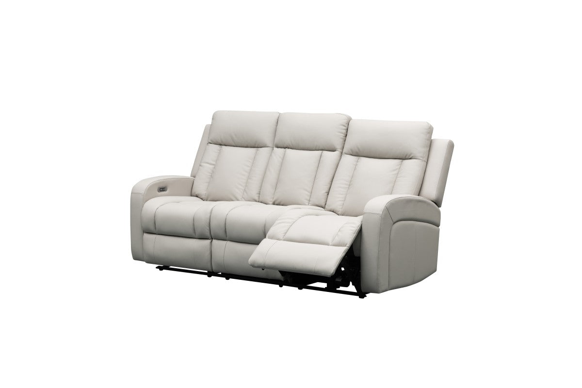 Leather Power Recliner Sofa (Beige)