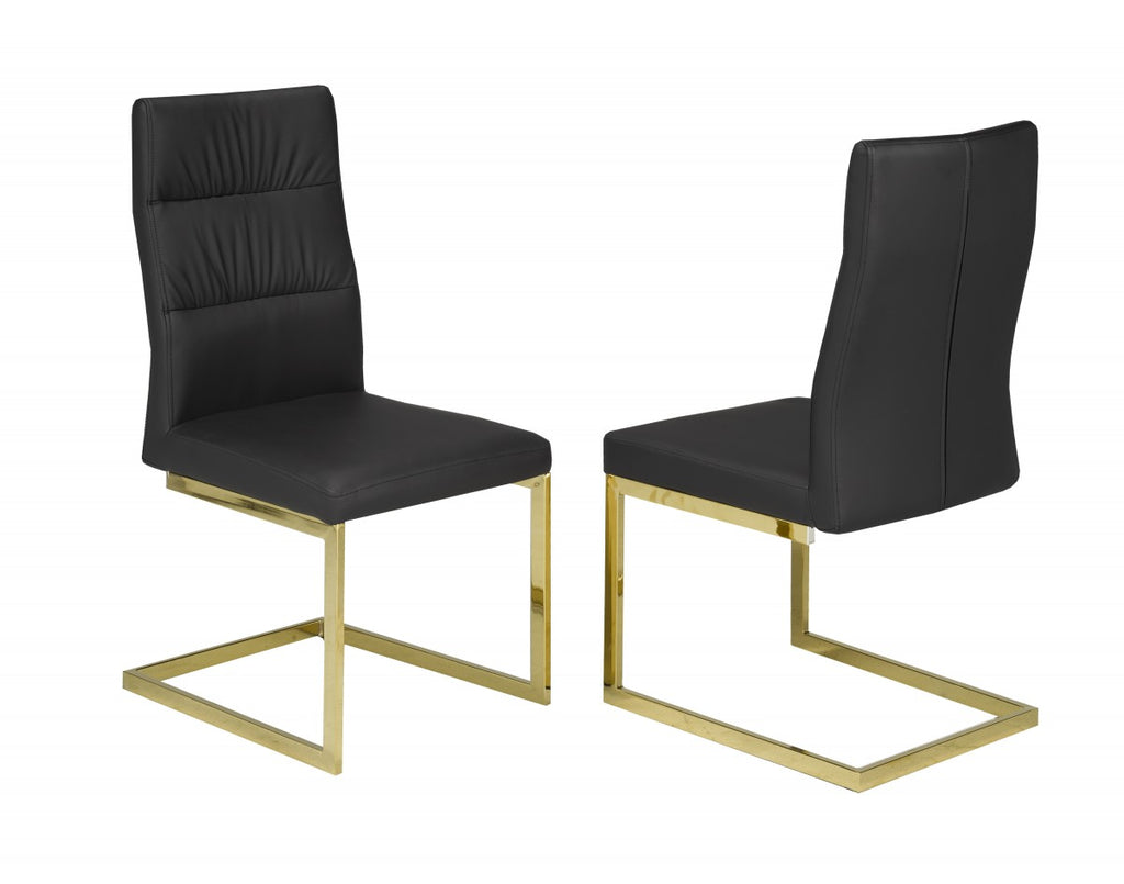 Dining Chair (Black/Gold) (Set of 2)
