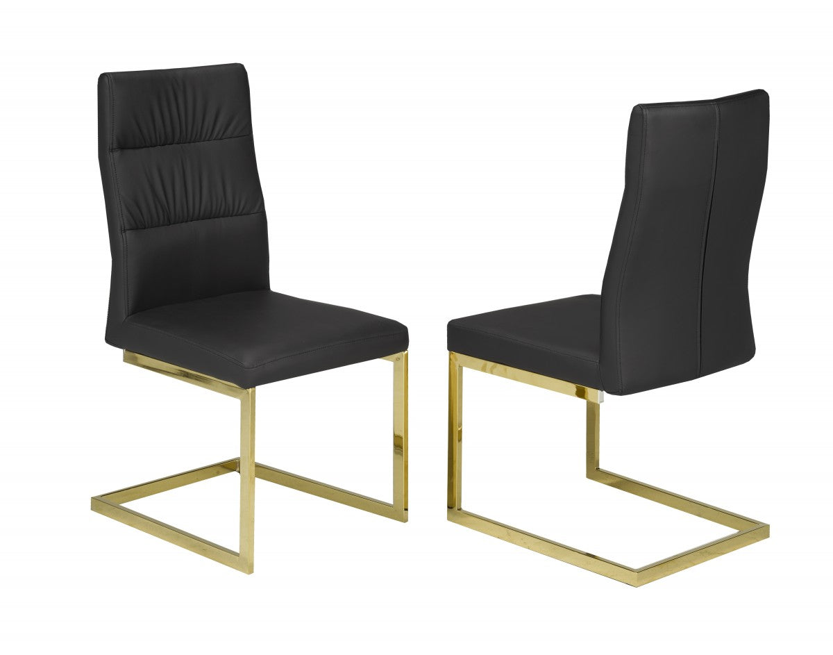 Dining Chair (Black/Gold) (Set of 2)