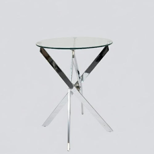 Genesis Round Bar Table – Silver