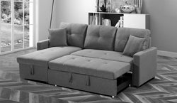 Live Oak 1866 Reversible Pull-Out Sofa Bed Sectional - Grey