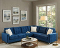 Live Oak 2505 Reversible Velvet Corner Sectional Sofa - Blue