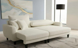 Live Oak 2507 Reversible Corduroy Pull-Out Sofa Bed - Cream