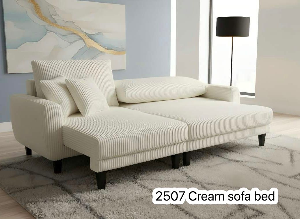 Live Oak 2507 Reversible Corduroy Pull-Out Sofa Bed - Cream
