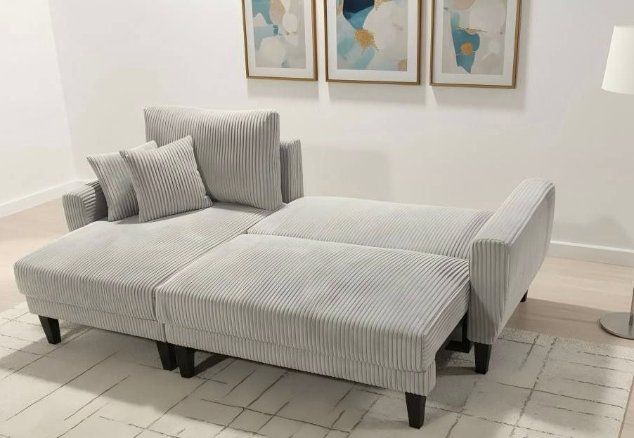 Live Oak 2507 Reversible Corduroy Pull-Out Sofa Bed - Light Grey