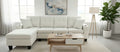Live Oak 6212 Reversible Linen Sectional Sofa Set - Cream