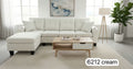 Live Oak 6212 Reversible Linen Sectional Sofa Set - Cream