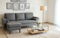 Live Oak 9122C Reversible Sectional Sofa with Solid Wood Legs - Linen Grey