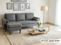 Live Oak 9122C Reversible Sectional Sofa with Solid Wood Legs - Linen Grey
