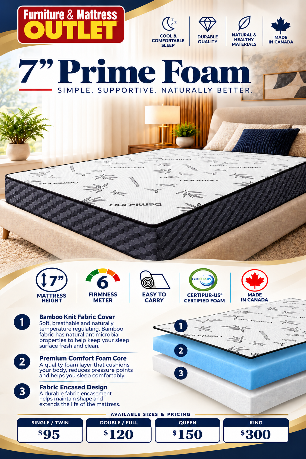 7″ Prime Foam Mattress