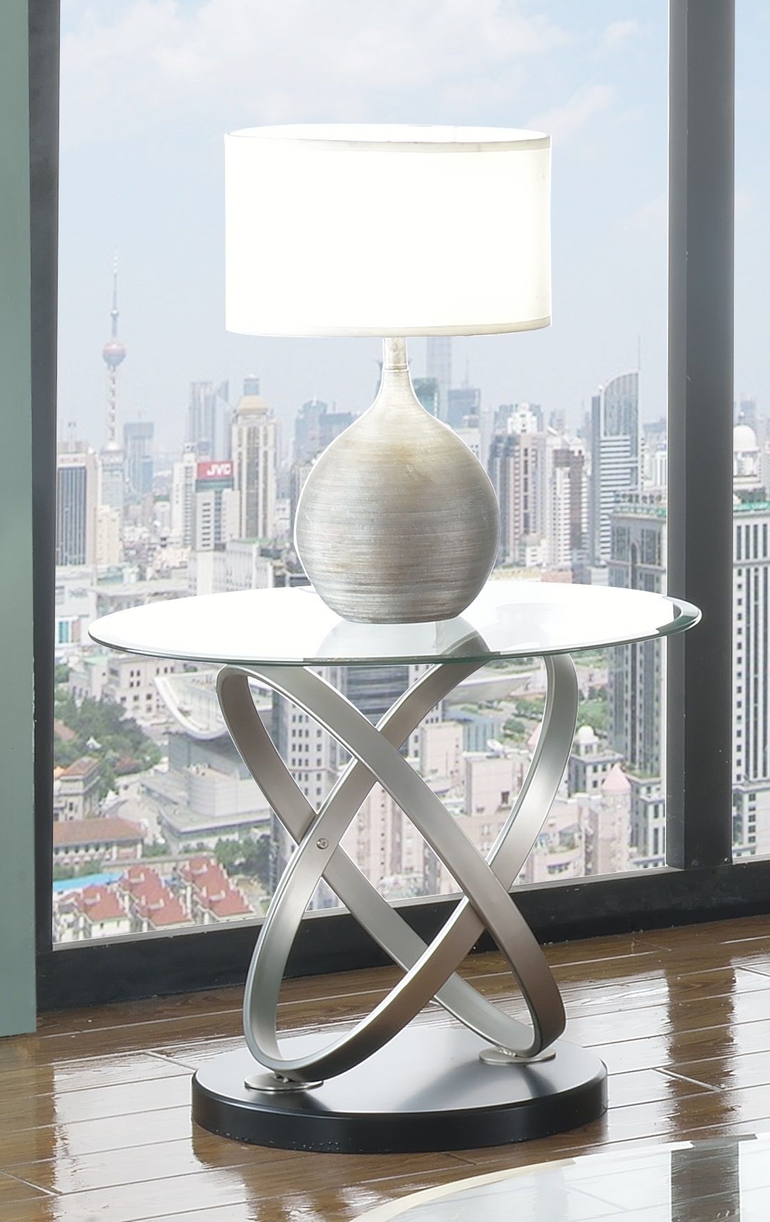 End Table (Silver/Black)