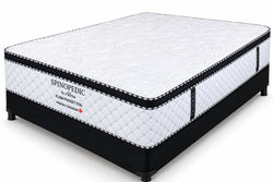 Spinopedic Plush Pocket Coil Mattress by Alora on a black base